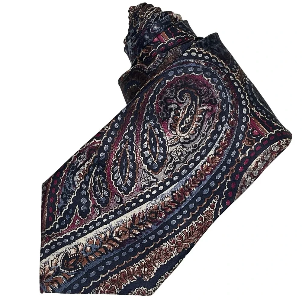 Vintage Stafford Paisley Silk Tie Multicolor Italian Silk Geometric Pattern 90s‎